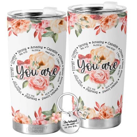 20oz Insulated Tumblers – Perfect Christmas, Graduation, Birthday, or Thank You Gifts for Women – Inspirational and Christian-themed.