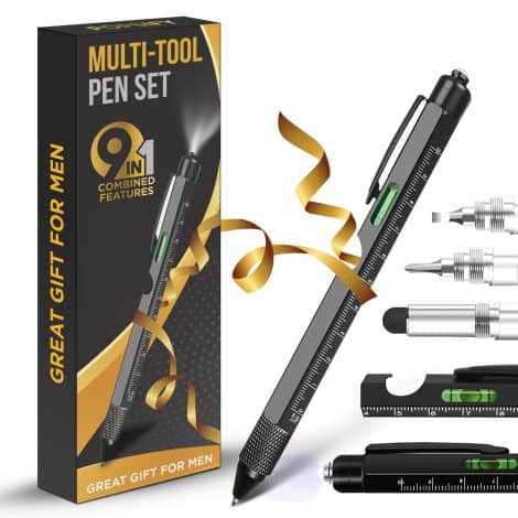 9-in-1 Multitool Pen Set – Perfect Christmas gift for men who seem to have it all.