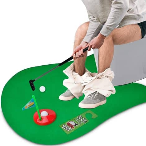 Funny Toilet Golf Game – Hilarious Dad Gifts for Father’s Day, Birthdays, or White Elephant Gift Exchanges.