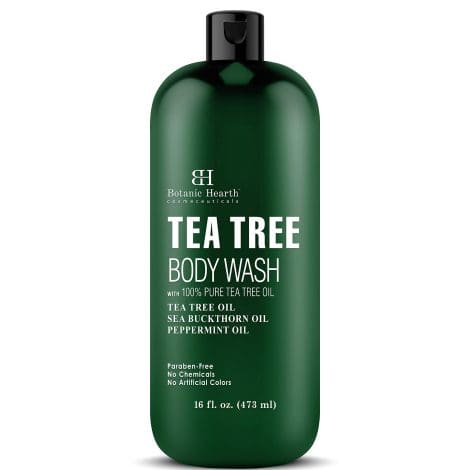 Botanic Hearth Tea Tree Body Wash: Say goodbye to foot fungus, acne, and skin irritations with our soothing formula.