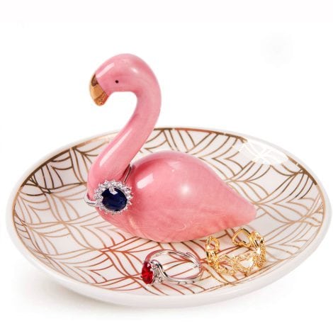 Piudee Flamingo Jewelry Trinket Dish: A perfect gift to celebrate love, family, and special occasions.