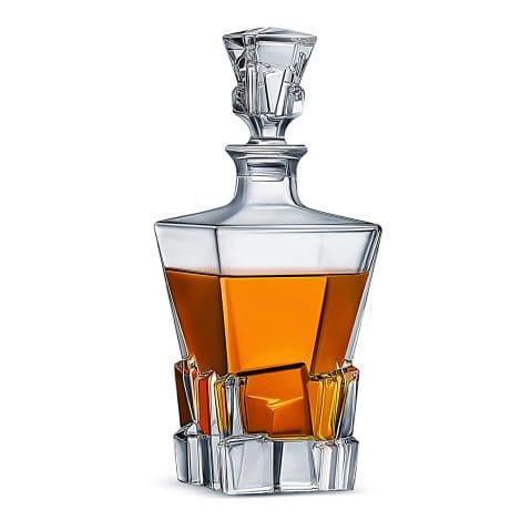 LUXU Premium Whiskey Decanter: Elegant 29oz bottle with glass stopper, perfect for wine, vodka, brandy – Ideal gift for men.