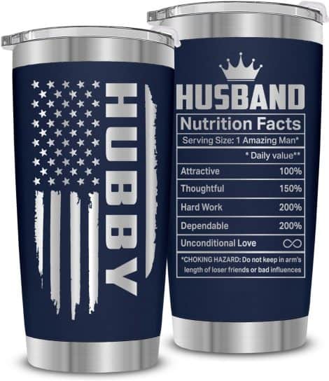 “Celebrate with the COCHIMO Navy Tumbler – a perfect laser-engraved gift for your husband on special occasions.”