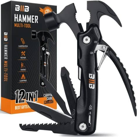 Unique 12-in-1 Camping Hammer-Tool Set: Perfect Dad and Grandpa Gifts for Christmas. A must-have for outdoor enthusiasts.