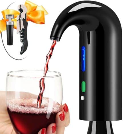 Electric Wine Aerator & Decanter: A must-have for wine lovers! One-touch operation, perfect for beginners. Preserve your wine.