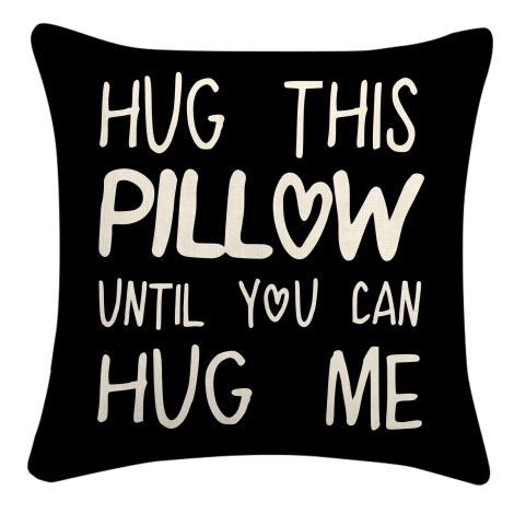 Sufamb Cozy Hug Pillow Cover: Perfect for Lovers in Long-Distance Relationships, Valentine’s, or Birthdays! (Black)