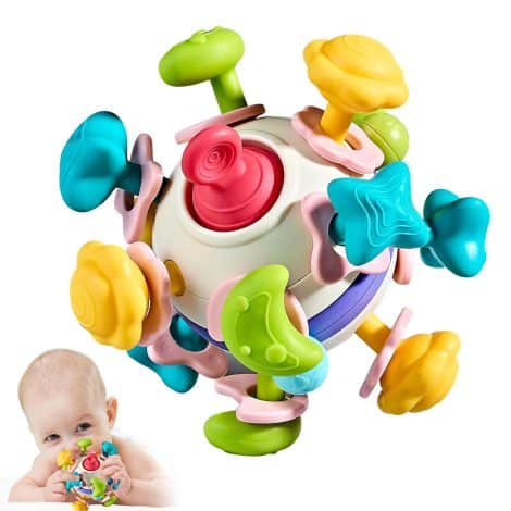 Teething Toy Set: Soothing and educational chew toys for newborns and infants up to 18 months. Perfect for travel.