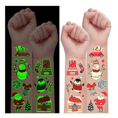 “Get into the festive spirit with Partywind’s 235 Glow Christmas Tattoos, perfect as stocking stuffers and party décor.”