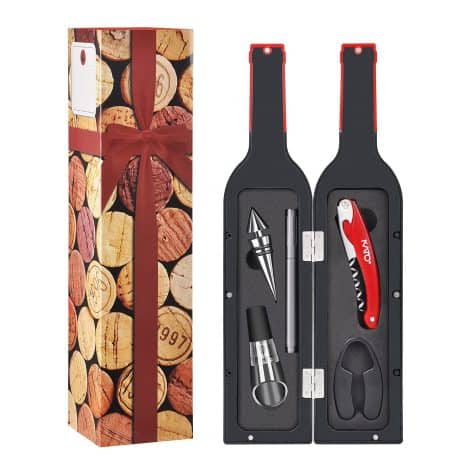 5-piece wine opener gift set by Kato, perfect Valentine’s gift, includes corkscrew and screw pull.