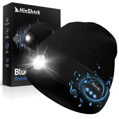 Hinshark’s LED Bluetooth Beanie Hat: Perfect Christmas gift for men – dad, husband, boyfriend, grandpa. Cool gadgets, great stocking stuffers!