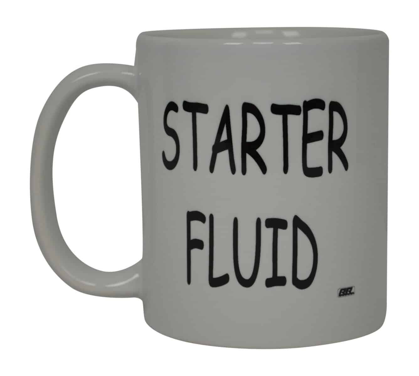 Rogue River Tactical Funny Mechanic Coffee Mug Starter Fluid Novelty Cup Great Gift Idea For Men Car Enthusiast Humor Brother or Friend