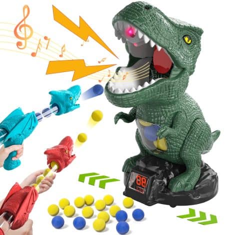 Dino Shooting Game – Perfect Outdoor/Indoor Toy for Boys 3-6 years old. Great Christmas gift idea!