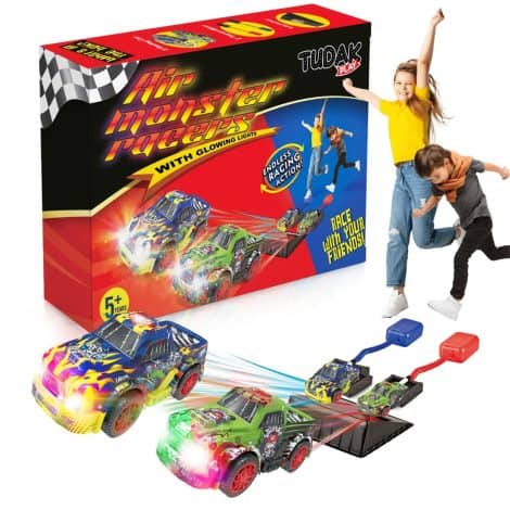 Children’s Light-Up Race Cars – Includes 2 Monster Cars, 2 Launch Pads, and Vibrant LED Lights. Ideal Toy and Gift for Boys and Girls, aged 5 and above. Suitable for both indoor and outdoor playtime.