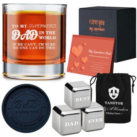 Tanstor Whiskey Gifts for Dad, the perfect present from your daughter or son, ideal for Fathers Day, birthdays, Christmas, anniversaries, or stocking stuffers for men.