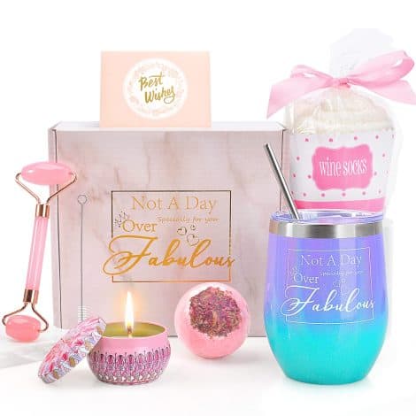 Gifts for Her – Festive Fun Set for Christmas; Includes Gradient Tumbler and Jade Roller – Perfect for Mom, Friend, Sister, or Wife!