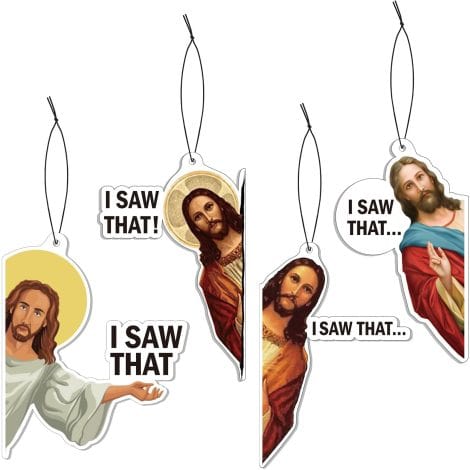 Funny car air fresheners featuring Jesus, perfect for men and women. Get 8 in one pack!