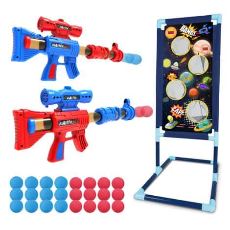 LURLIN Foam Ball Popper Air Guns & Shooting Target – Perfect Gift for Kids – Compatible with Nerf.