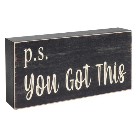 Motivational Wood Box Sign for Home Office – Inspiring Black Decor – Perfect Gift for Women: You’ve Got This!