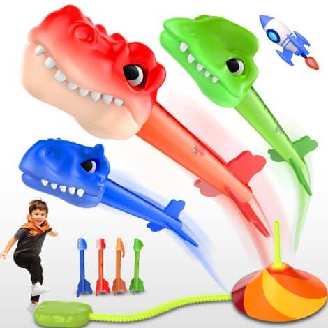 Kids’ Dino Blast Toy Rocket Launcher – Shoots 100ft! Perfect gift for boys & girls, 3+.