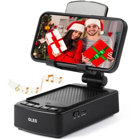 Unique Ideal Tech Gadgets for Table Desk: OLES Mobile Phone Stand with Bluetooth, a must-have gift for men, dad, and even women who want nothing.