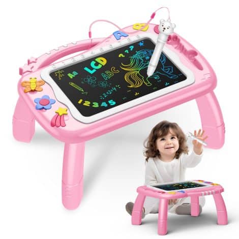 Educational Gift for Toddler Girls: 10″ LCD Drawing Tablet, Perfect for Ages 1-6, Christmas or Birthday Present.