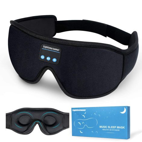 Wireless Eye Mask with Sleep Headphones, Perfect for Side Sleepers. Enjoy Comfortable and Adjustable Sound for Insomnia and Travel.