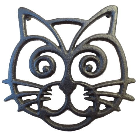 Black Cast Iron Cat Trivet – Perfect for Kitchen or Dining Table – Great Gift for Cat Lovers!