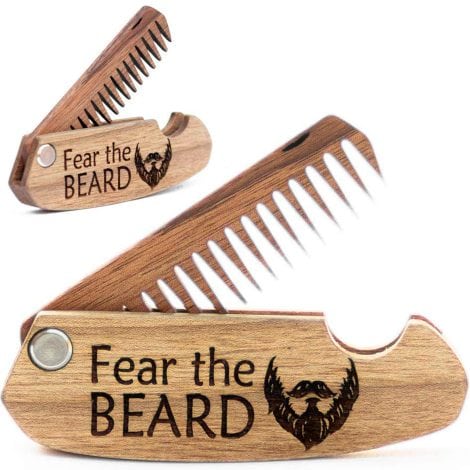 Fear The Beard Engraved Walnut Comb – The perfect gift for your husband on your anniversary.