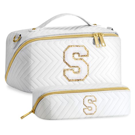 YOOLIFE Holiday Surprise Women’s Monogrammed Makeup Bag: Personalized, Stylish, and Perfect for Travel or Gifting!