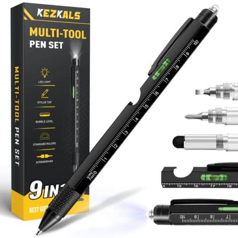 Gifts for guys who have it all: 9-in-1 multitool pen, perfect stocking stuffer for dad, boyfriend, or any man.