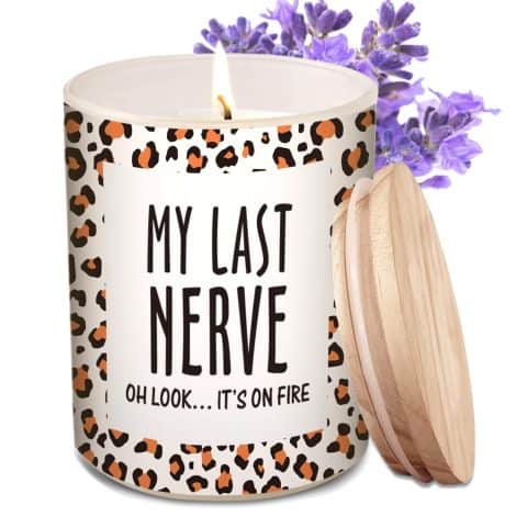 Hilarious Candles for Women – My Last Nerve Leopard Candle: Perfect Birthday or Christmas Gift for Her!