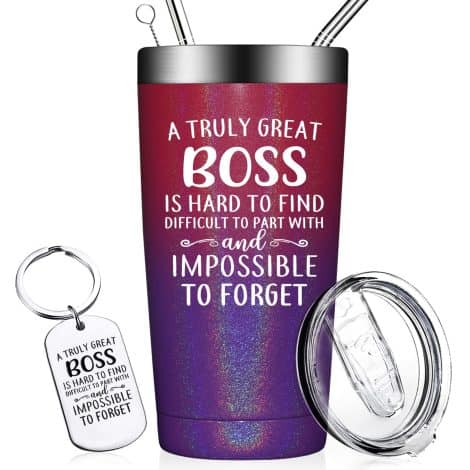 “Female Boss Finest Finds” – Show your gratitude with this 20oz Boss Tumbler, perfect for Boss Day or Christmas.