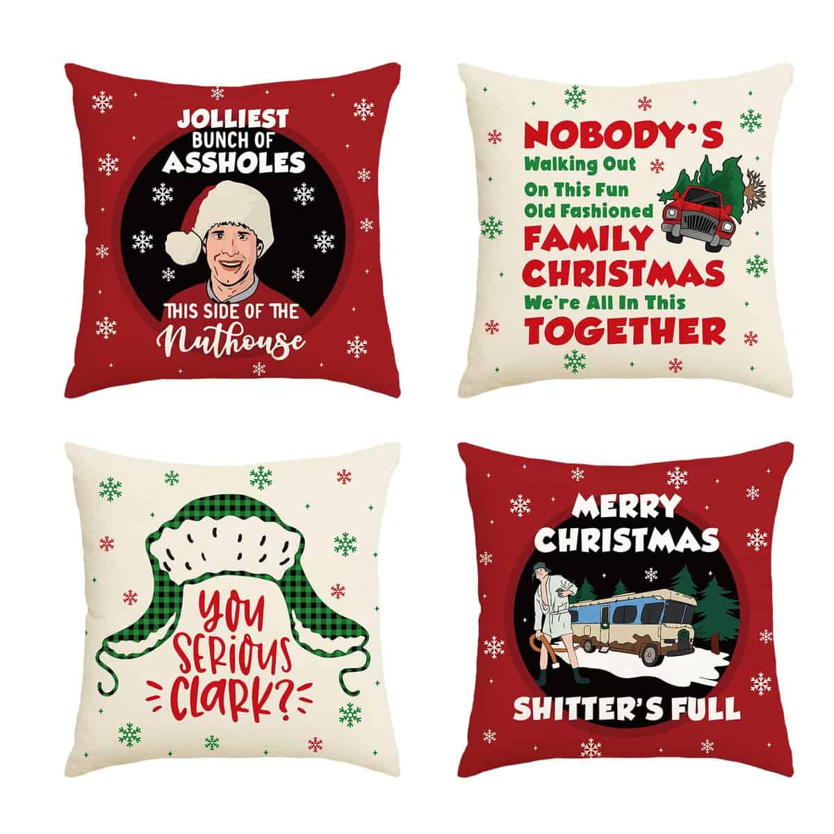 National Lampoon's Christmas Vacation Decorations, Funny Christmas Pillow Covers, Griswold Christmas Vacation Gifts, 18x18 Inch Christmas Vacation Throw Pillow Covers, Farmhouse Xmas Cushion Cases