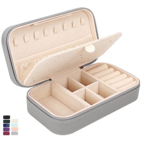 Travel Jewelry Box – Stylish, compact case to organize your jewelry during travel. Perfect gift for women.