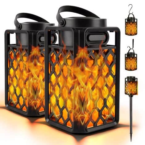 Wireless Outdoor Bluetooth Speakers that double as a Flame Torch Lantern, perfect for parties, camping, and gardens.