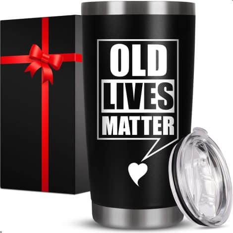 20oz Tumbler for Elderly: Ideal Gifts for Grandma, Grandpa. Unique Stocking Stuffers for Christmas, Birthdays.