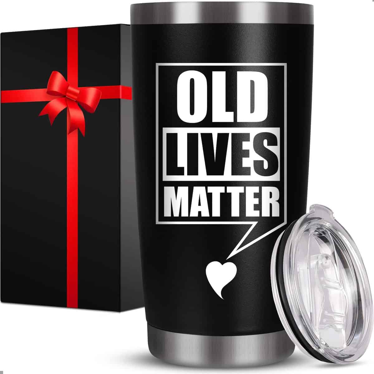 Old Lives Matter Tumbler 20oz, Gifts for Men Women, Christmas Stocking Stuffers for Him Her,Birthday Gifts for Grandma Grandpa, Novelty Gifts for Elderly