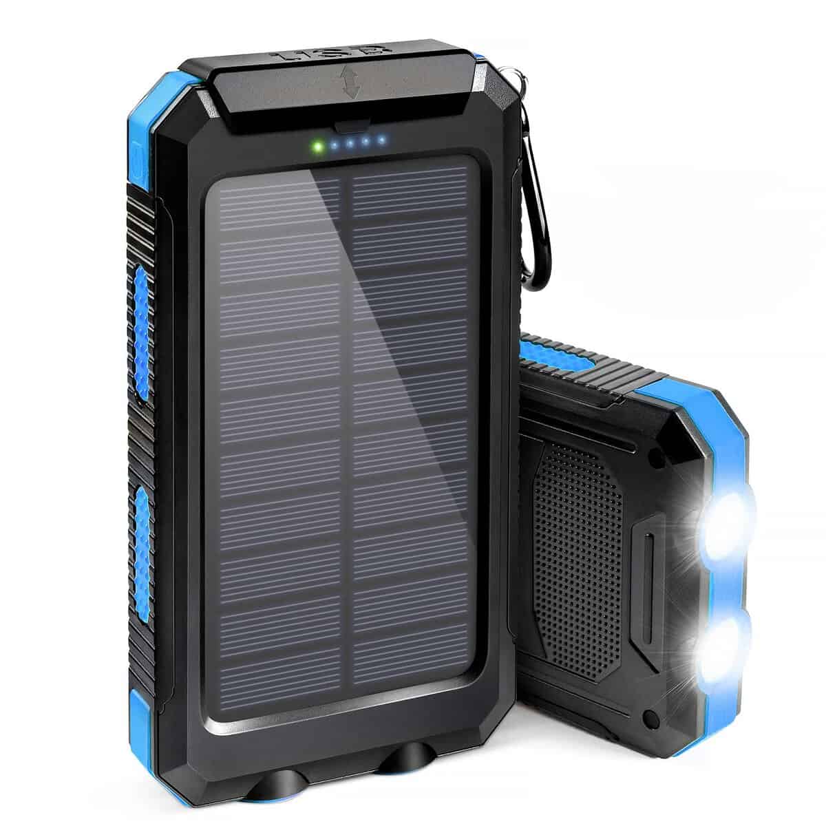 Portable Charger, Solar Charger, 38800mAh Solar Power Bank with 2.4A USB-A Output Ports Compatible with iPhone, Samsung Galaxy, and More, Dual Emergency LED Flashlight Perfect for Hiking, Camping