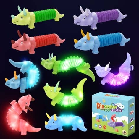 Illuminate and amuse with this set of 6 light-up pop tubes. Perfect for kids ages 3-12 and makes a great gift!