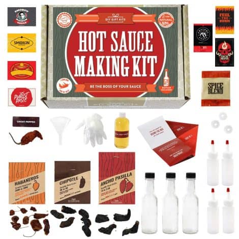 Make Your Own Hot Sauce Kit – Everything included to create your own fiery hot sauce at home! Perfect gift for men and dads.