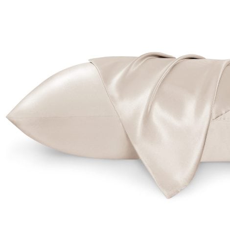 Luxurious Bedsure Satin Pillowcases in Beige – 2 Standard Covers for Hair and Skin. Perfect Gift!