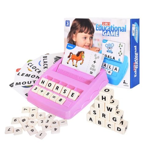 Pink matching letter game educational toys for kids 5-7; perfect Christmas or birthday gift for boys and girls ages 3-8.