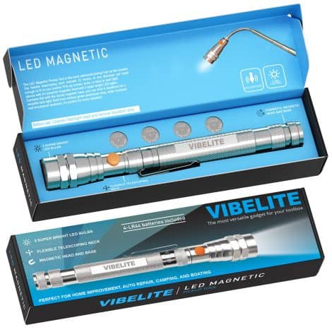 VIBELITE Magnetic Flashlight & Pickup Tool – Cool Gift for Him, Mechanic, Tech Lover, Handyman.