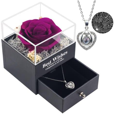 Eternal Love Rose Necklace – Perfect Gift for Her on Special Occasions: Anniversary, Valentine’s Day, Birthday.