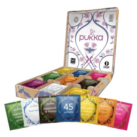 Pukka Tea Gift Box: Organic Herbal Tea Collection, 9 Flavors, 45 Tea Bags – Perfect Christmas Gift!