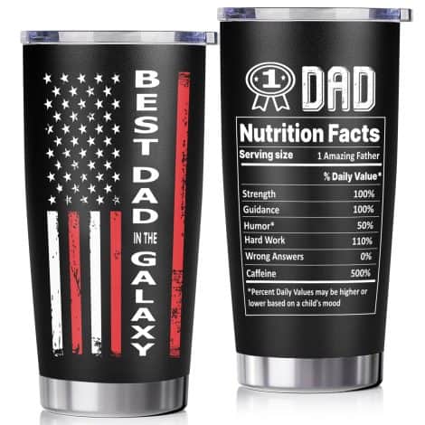 Dad Presents from Children, Birthday & Fathers Day Gift for Dad, Best Dad Gift Idea – American Flag Tumbler