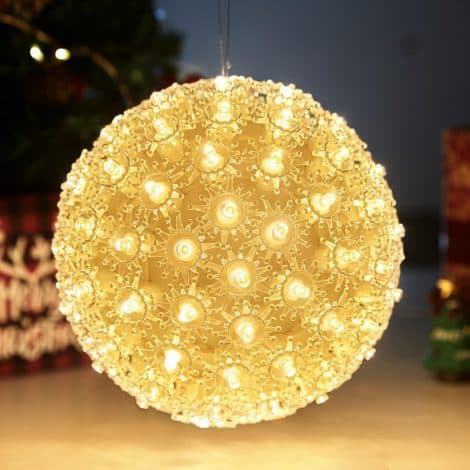 6″ Clear Starlight Sphere Outdoor Hanging Lights – 100 Bulbs for Christmas, Parties, and Weddings.