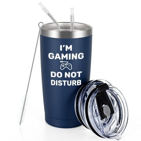 Qtencas Gamer Gifts for Men – Stainless Steel Travel Tumbler, perfect gift for game-enthusiasts on birthdays or any occasion.