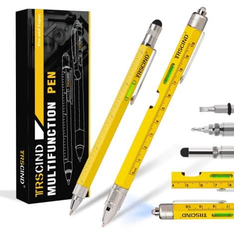 Cool 10-in-1 multitool pen set, perfect as Christmas or birthday gift for men, dads, husbands, and handymen. Ideal stocking stuffers!