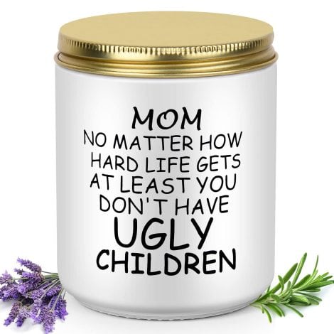 Funny Mom Gifts – Scented Soy Wax Lavender Candles (7oz) – Perfect for Christmas, Birthday, Valentine’s, Mother’s Day.